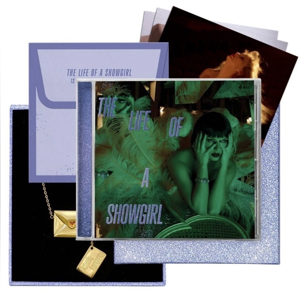 TAYLOR SWIFT Life Of A Showgirl - IT'S RAPTUROUS DELUXE CD with Gold Necklace